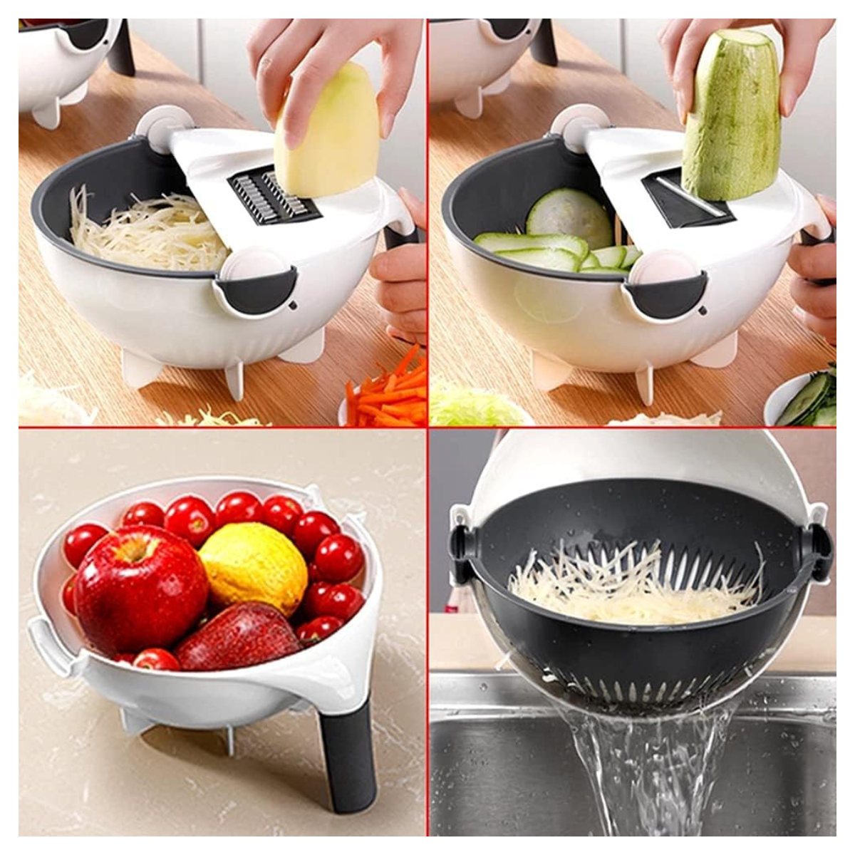 Cortador de verduras multifuncional con bowl